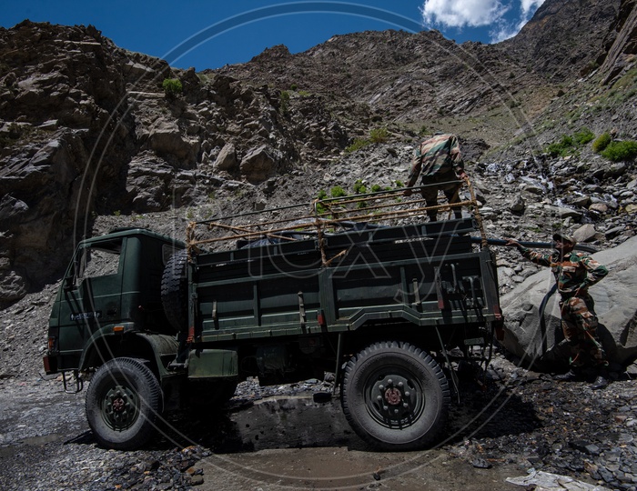 Indian Army Trucks On the Roads Of Leh