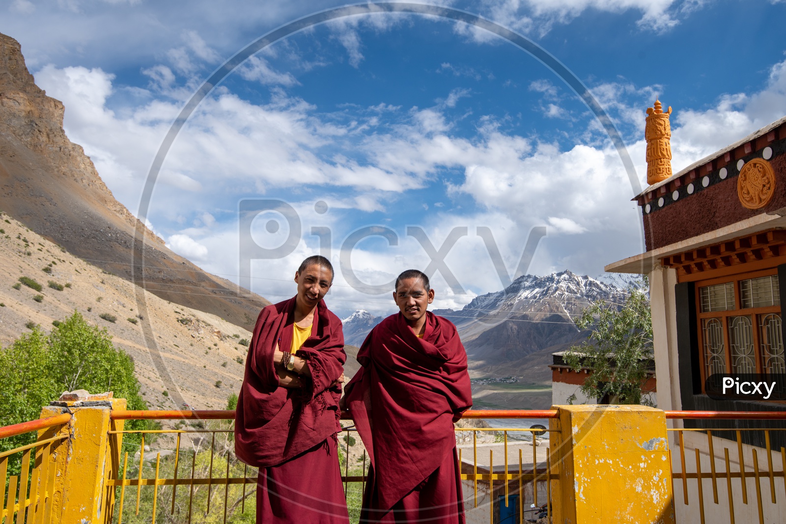 Buddhist Monks In the Monastery In Leh