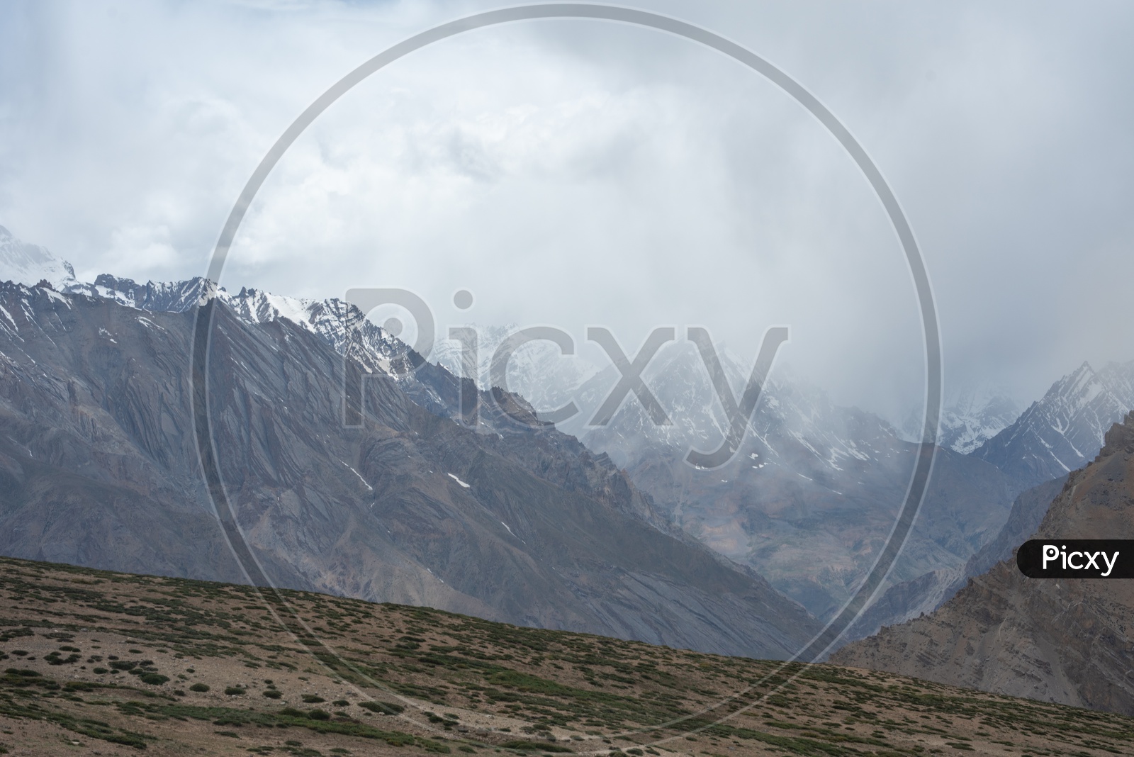 Beautiful Landscape of Snow Capped Mountains of Spiti Valley
