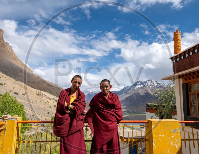 Buddhist Monks In the Monastery In Leh