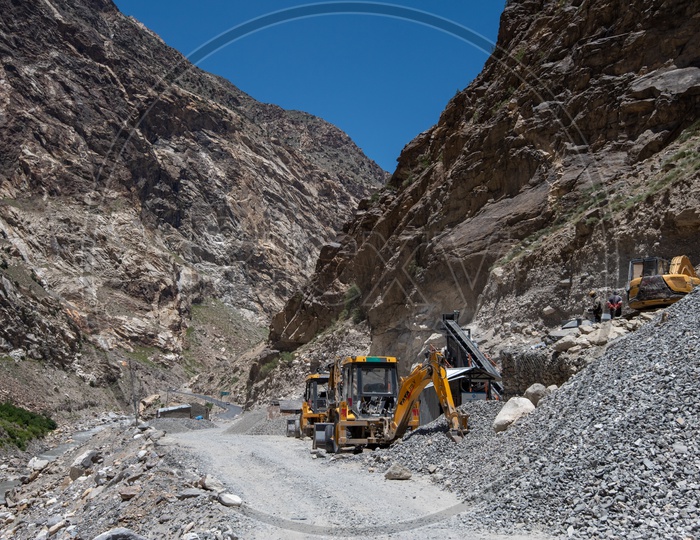 Construction work in Spiti Valley