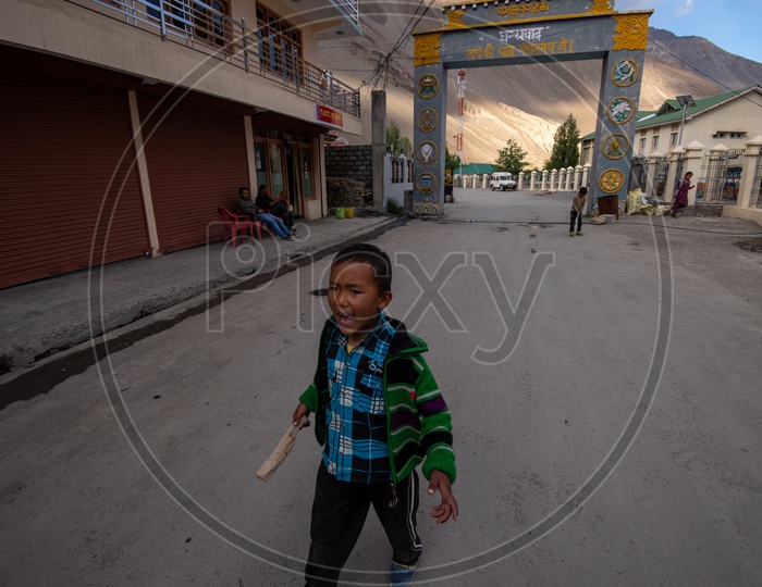 Children On the Streets of Villages Of Leh