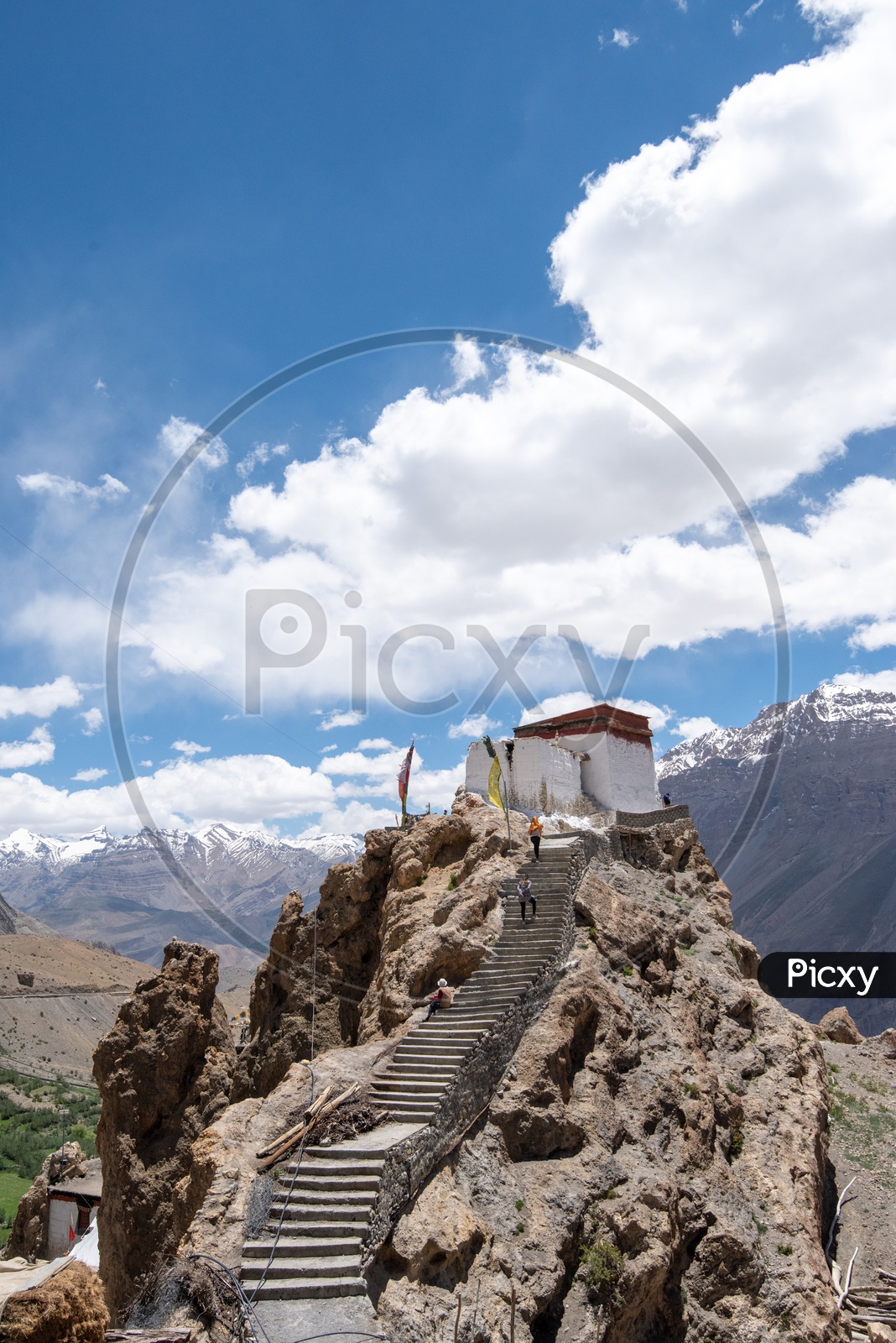 A House Built on the Hilltop in a Valley of Leh