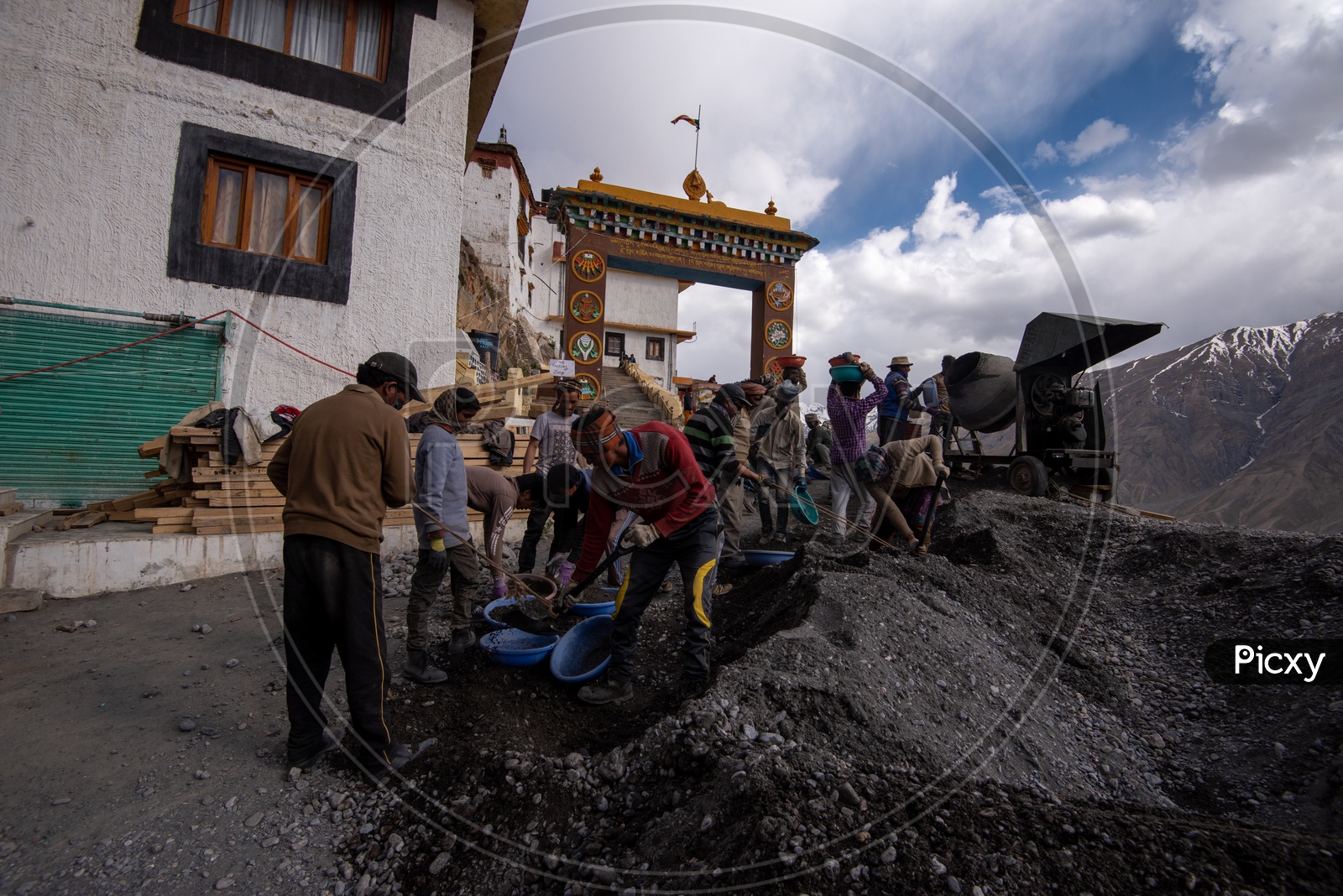 Construction Work In Progress at Buddhist Monastery