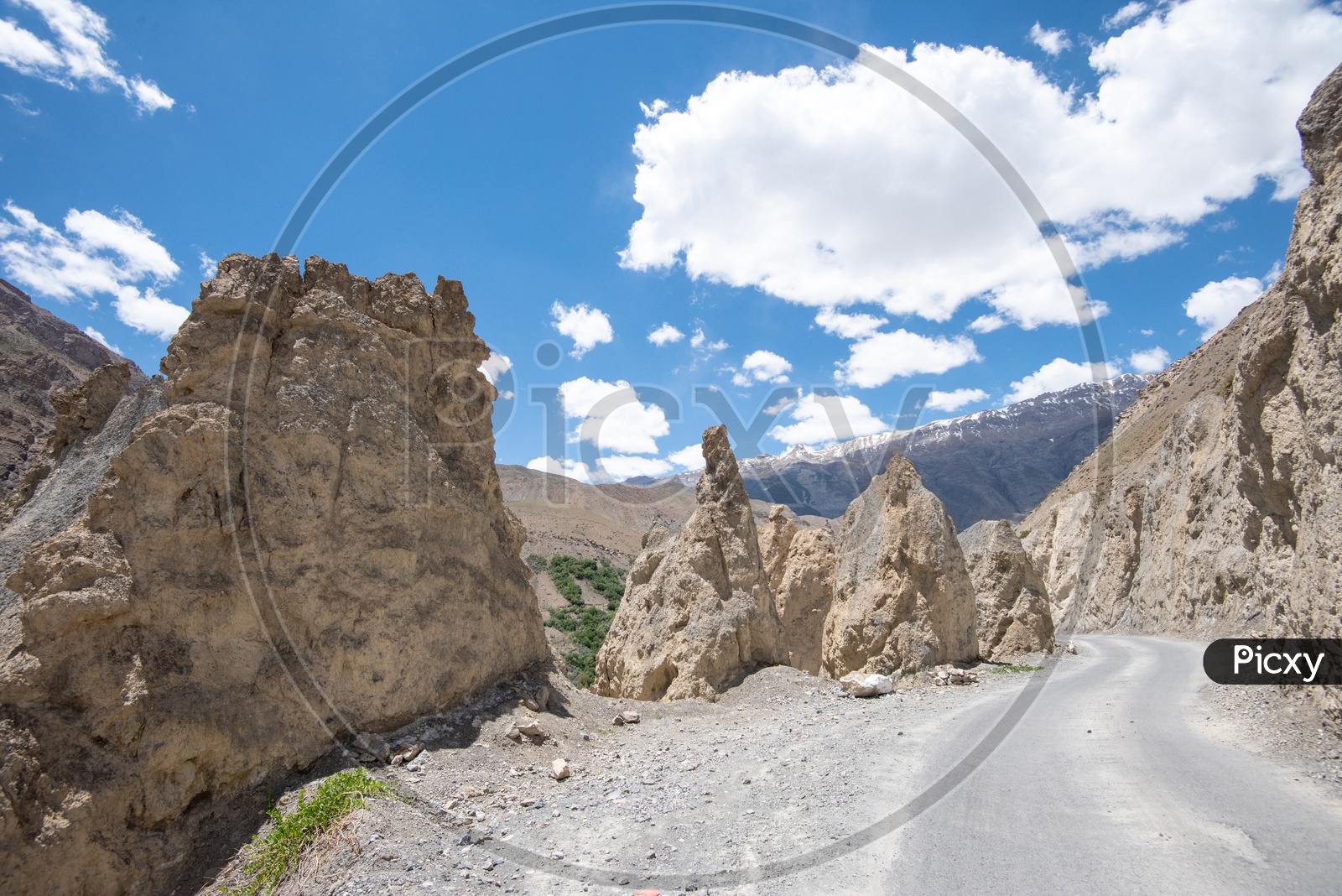 Roads  Between The Terrain Badlands  in the Valley Of Leh