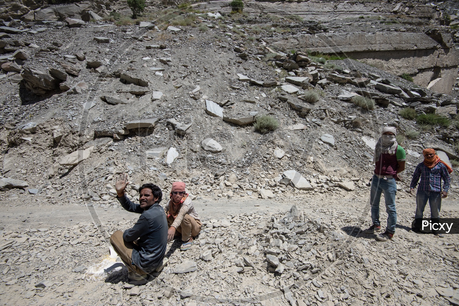 People at work in Spiti Valley