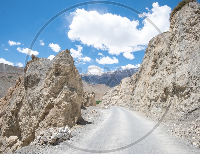 Roads  Between The Terrain Badlands  in the Valley Of Leh