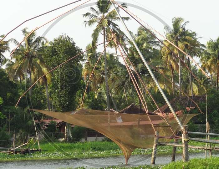 Chinese fishing net in Kerala backwaters