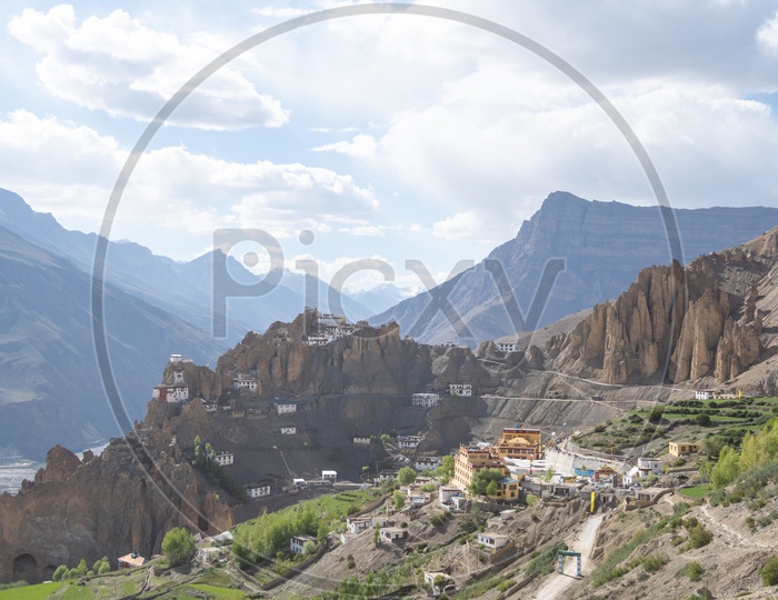 Key Monastery and houses in Spiti Valley