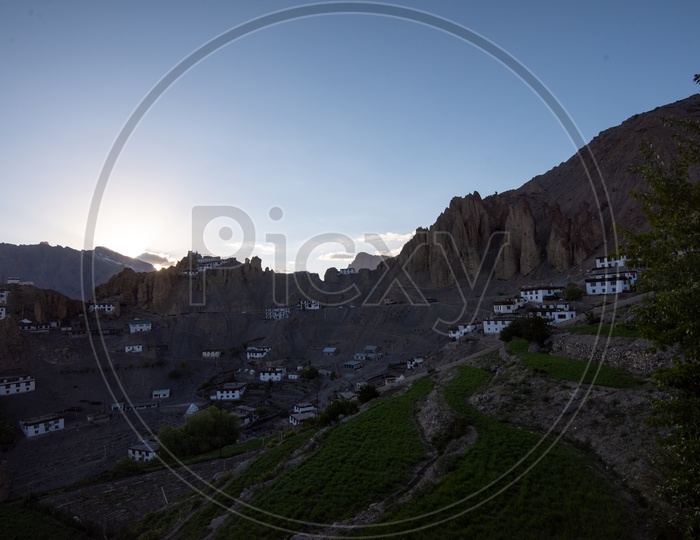 Houses and Key Moanstery in Spiti Valley