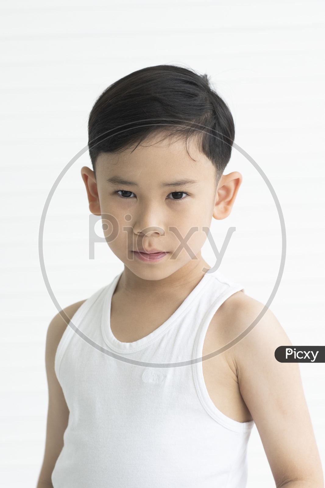 Portrait Of a Young Thai Child Boxer