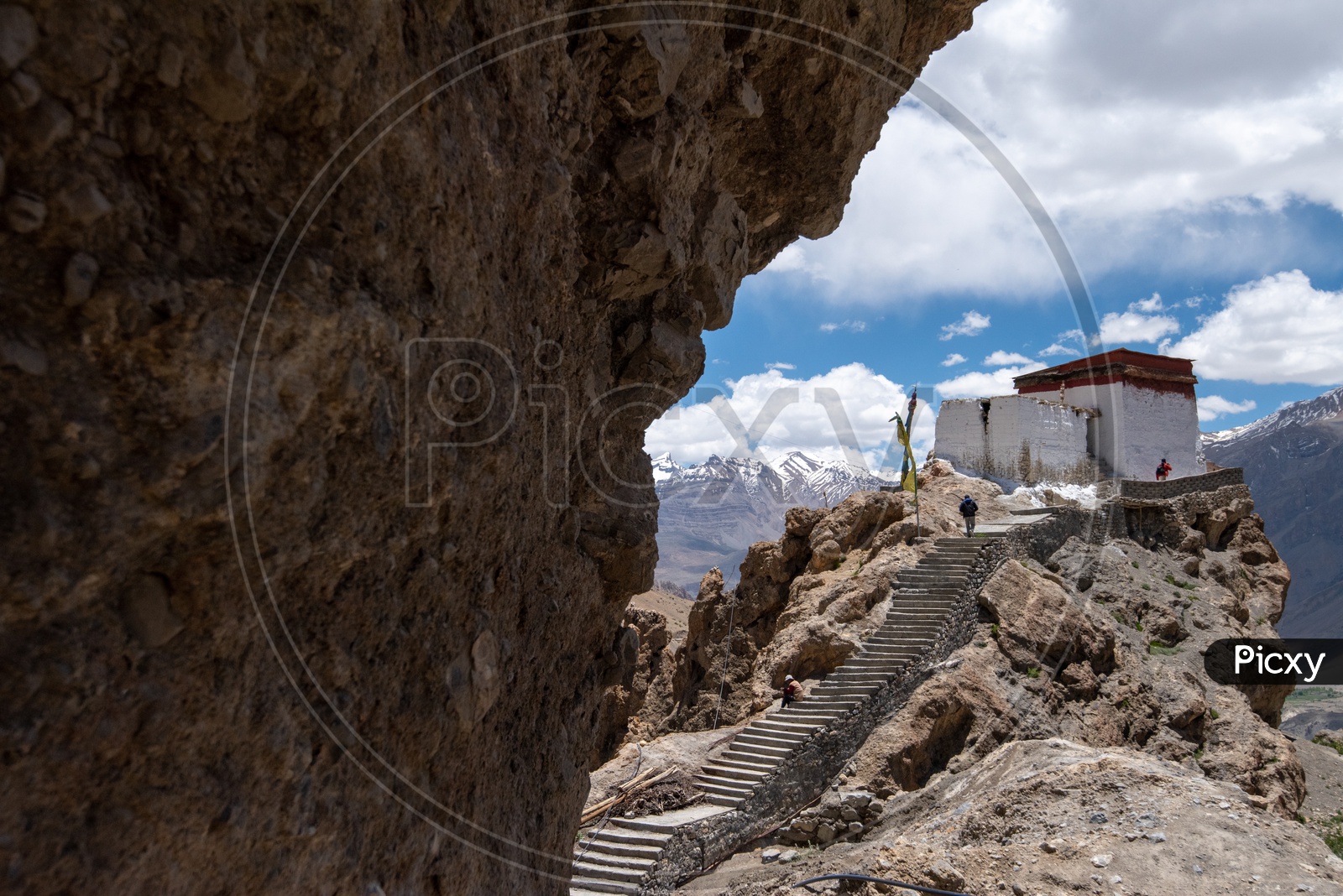A House Built on the Hilltop in a Valley of Leh