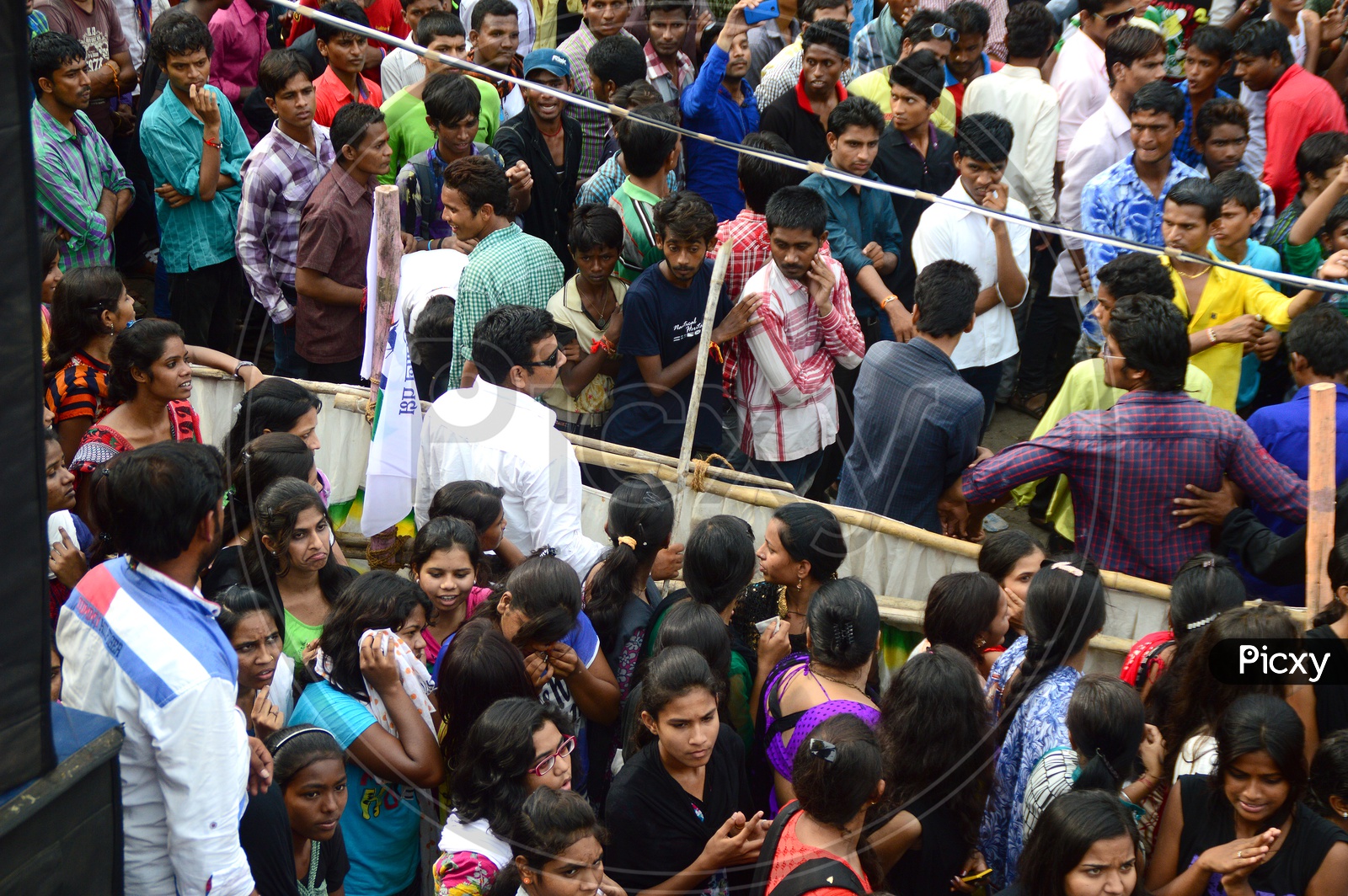 People at Dahi handi festival in Amravati