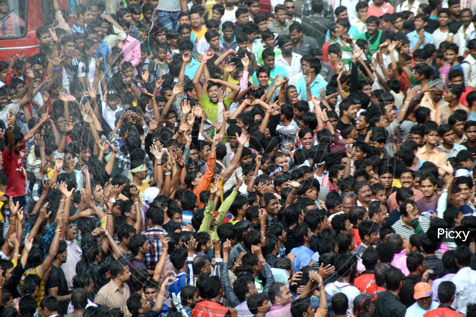 Image of Crowd Of Young People Celebrating 'Govinda' at Dahi Handi ...