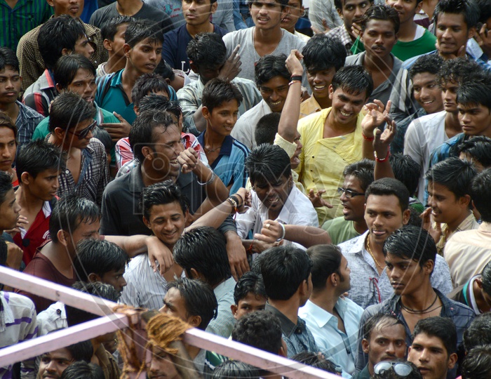 Image of Crowd Of Young People Celebrating 'Govinda' at Dahi Handi ...