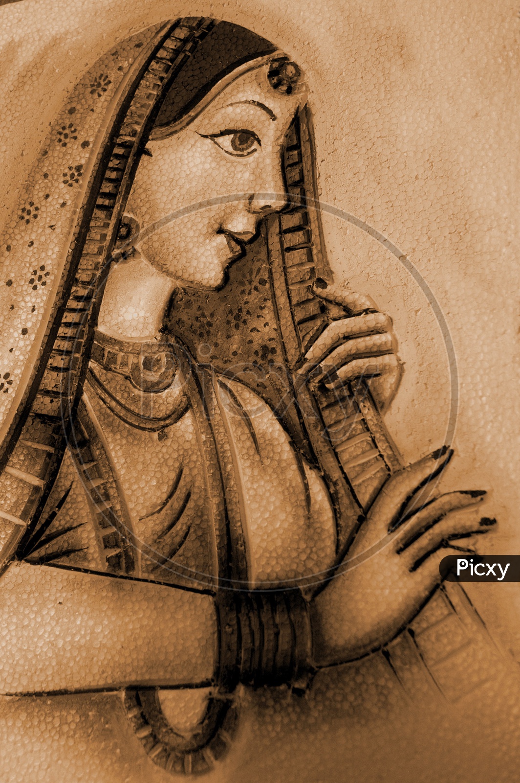 Illustration of a traditional Indian woman