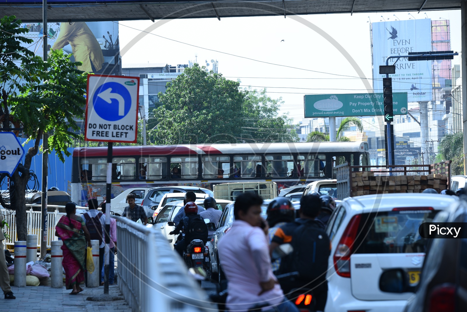Do Not Block Free Left , Traffic Sign Boards on City Roads