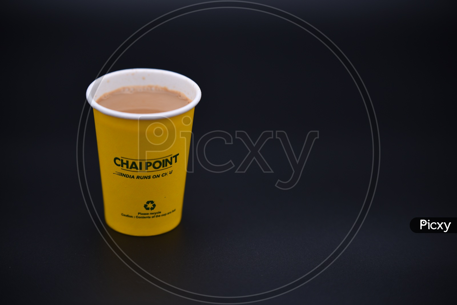 Chai Point  Paper Tea Cup On an Isolated Black Background