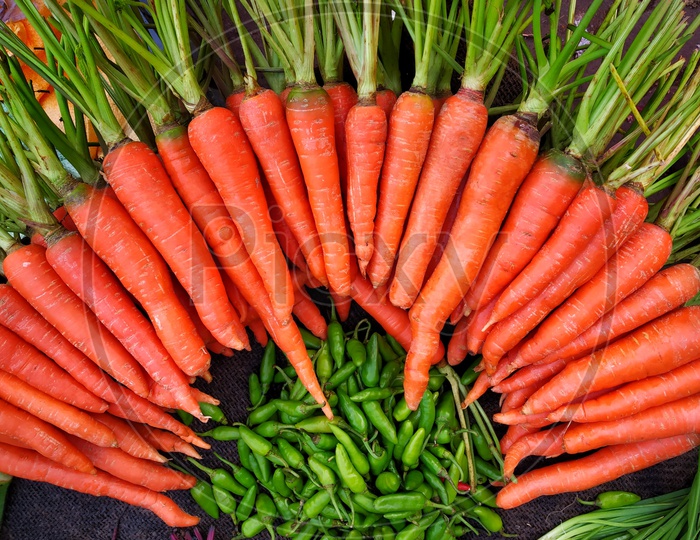 Summer vegetables carrot in Guwahati fancy market