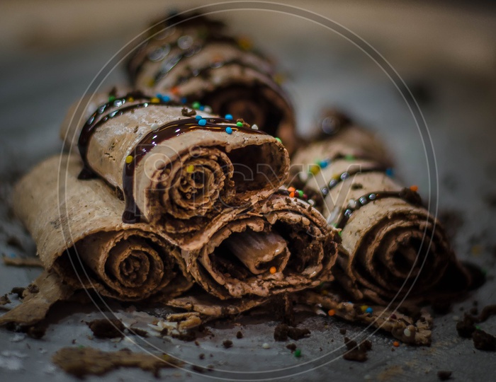 Chocolate Flavoured  Ice Cream Rolls