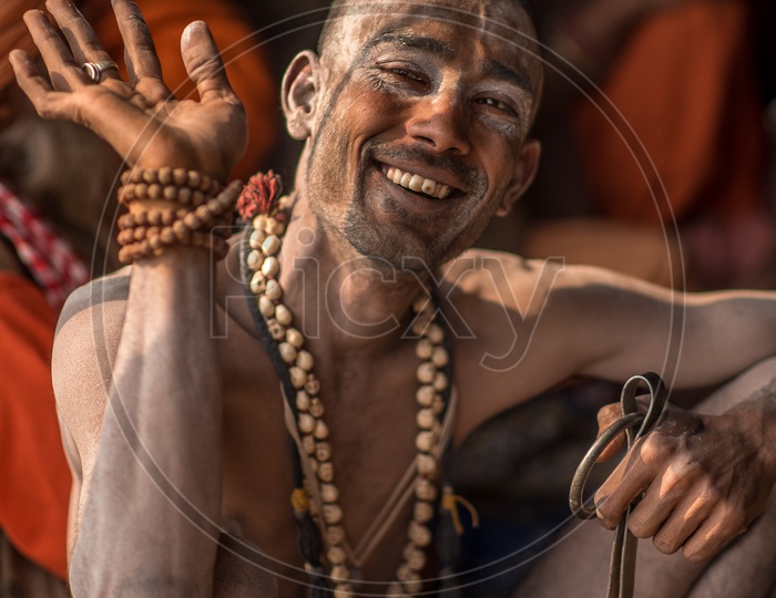 Indian Sadhu Or Baba or Aghora   in Kumbh Mela