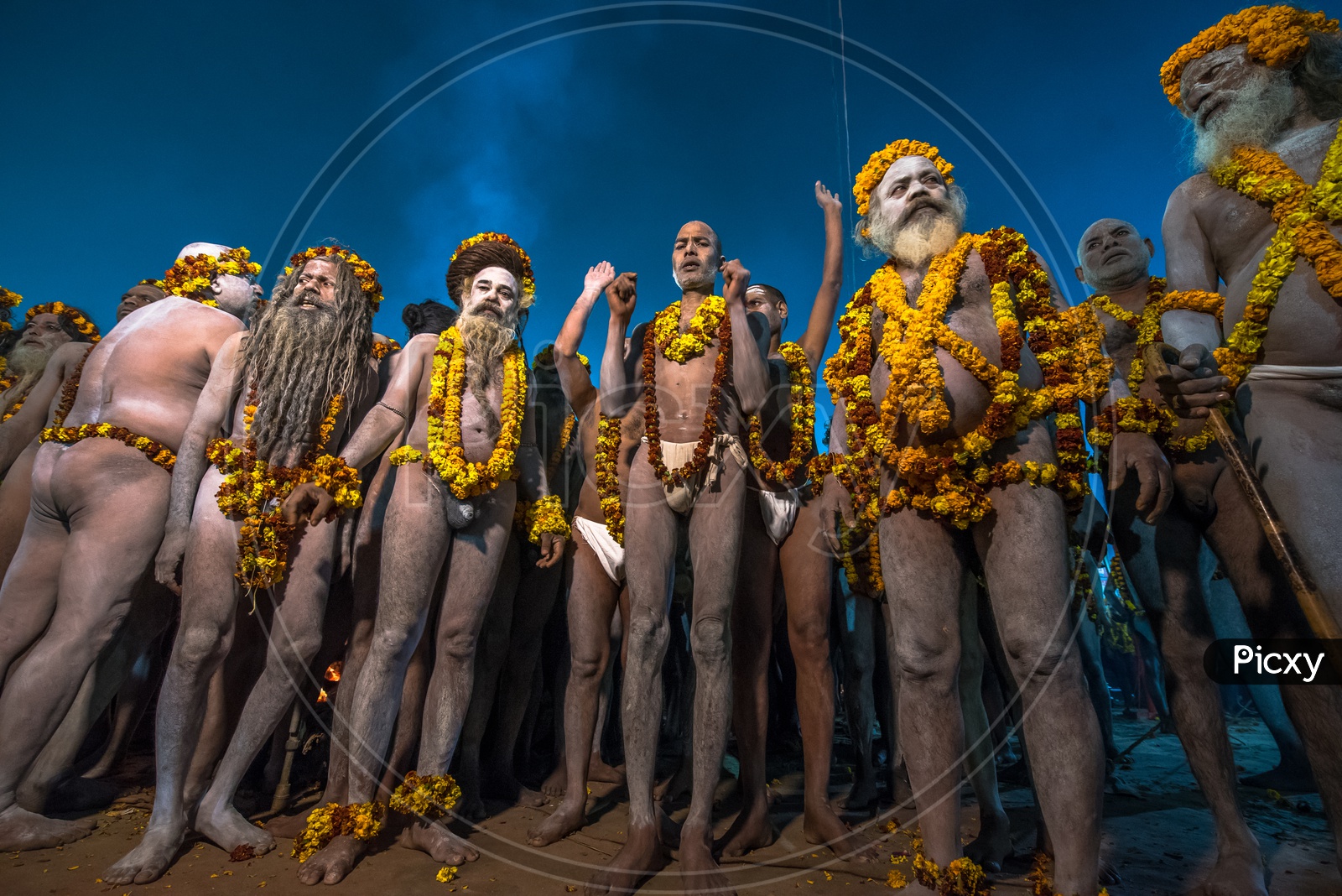 Indian Naga Sadhus Or Babas Or Aghoras  at Kumbh Mela