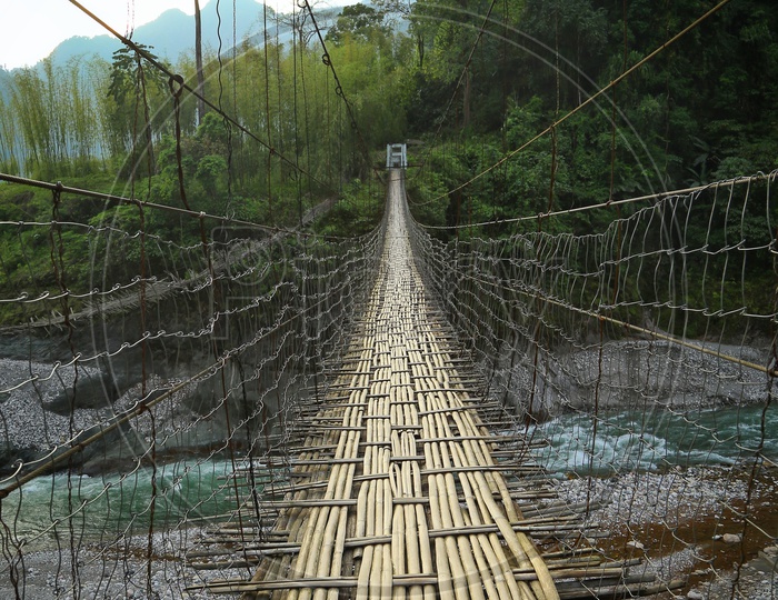 Pangin hanging bridge in Pasighat, Arunachal.