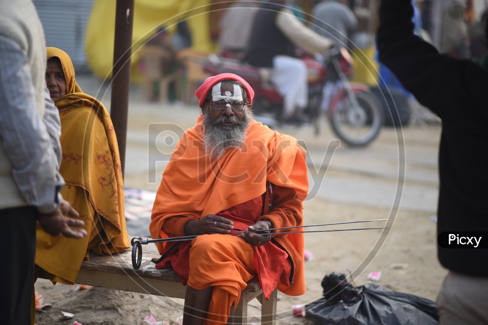 Indian  Sadhus Or Babas Or Aghoras  at Kumbh Mela