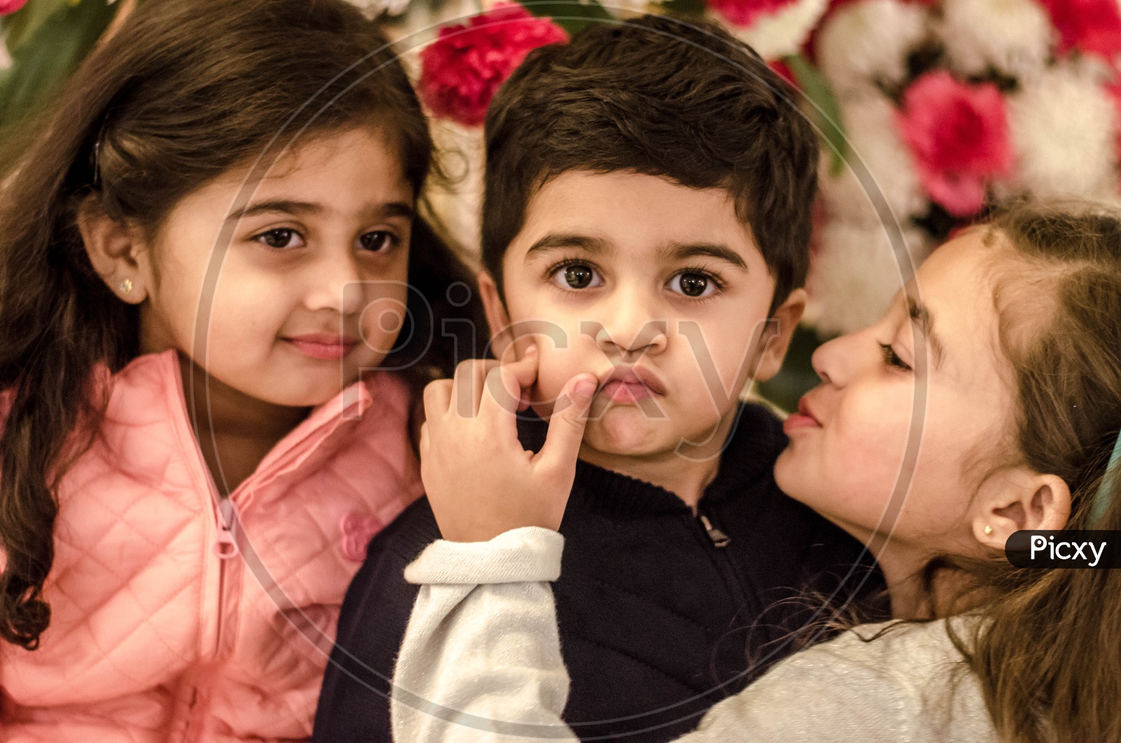 Image of Young Indian Children Or Siblings Showing Love Towards ...