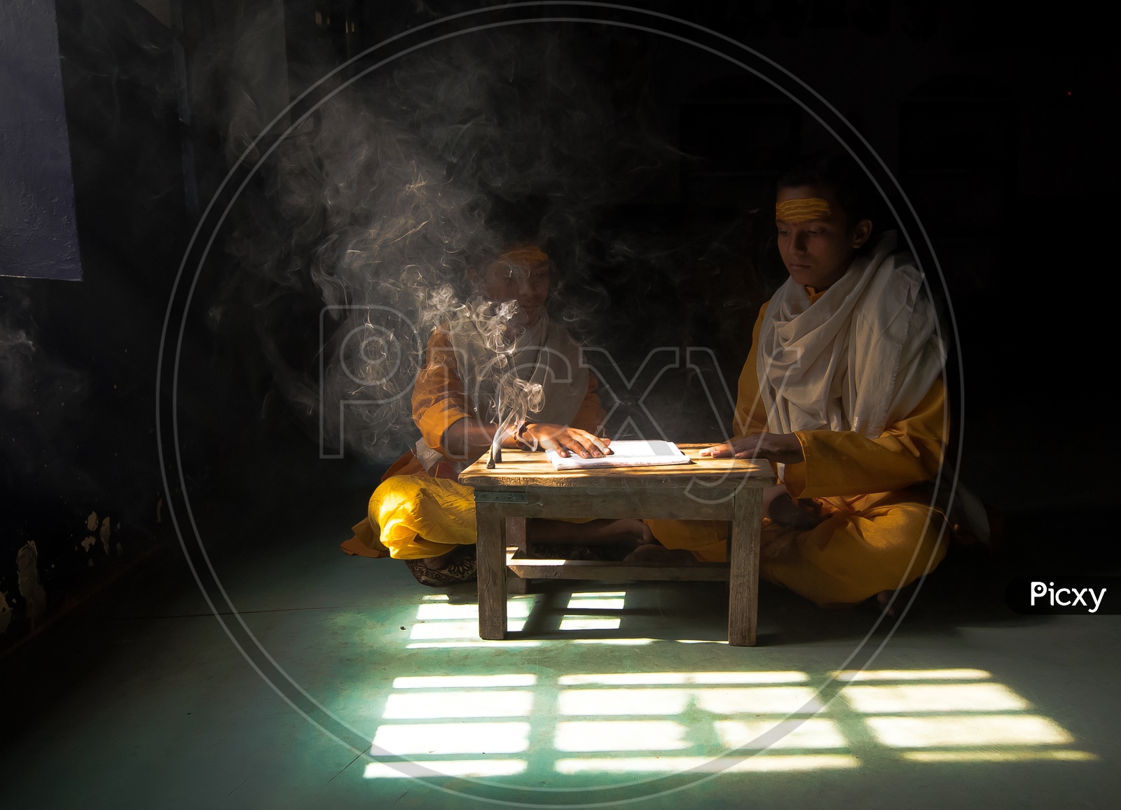 A Young Boy Priests Studying Vedas