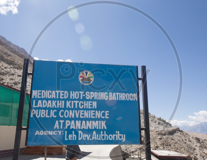 Sign Boards Of Leh Development Authority Restaurant Or Centers For Tourists