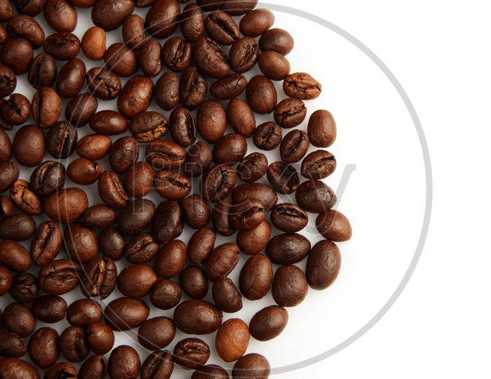 Roasted Coffee beans on white background