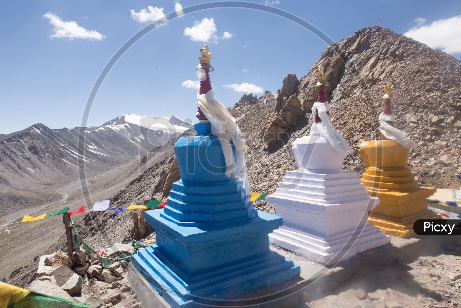 Shanti Stupas by The Buddhist Temples On the Valleys Of Leh