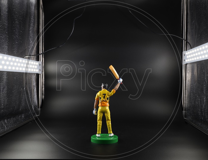 MS Dhoni  in CSK Jersey  Action Figure  or Toy  in Studio DIY  Setup