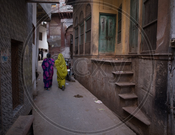 Indian Woman Walking On The Streets