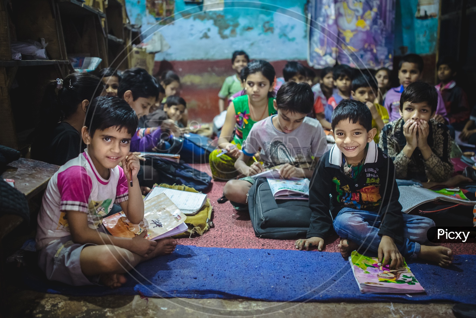 Indian Children In a School Class Room