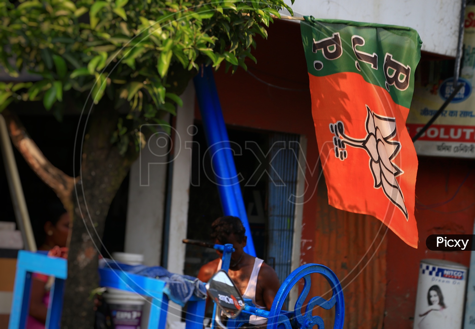 Bjp party Flag in Assam