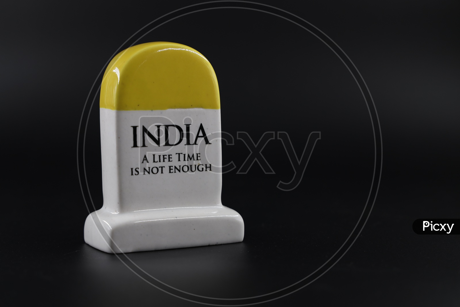 Indian Mile Stone  Composition Shot On an Isolated Black Background