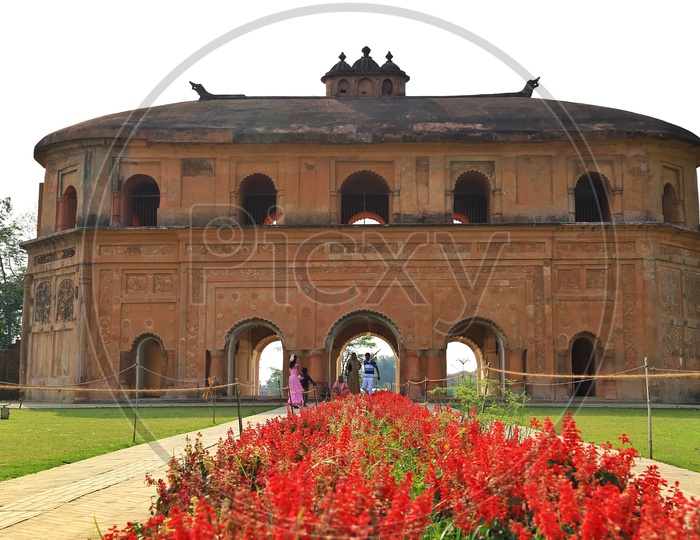 Front view of Rang ghar palace in Assam.