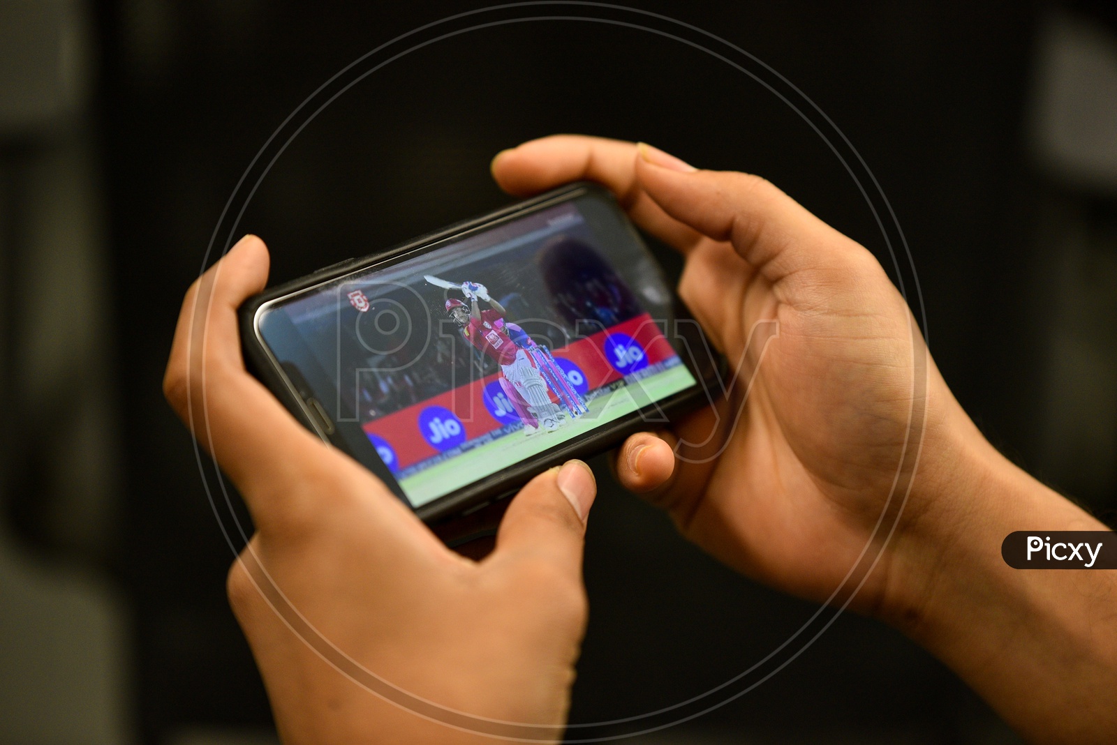 Indian user watching IPL match on Hotstar app in Mobile