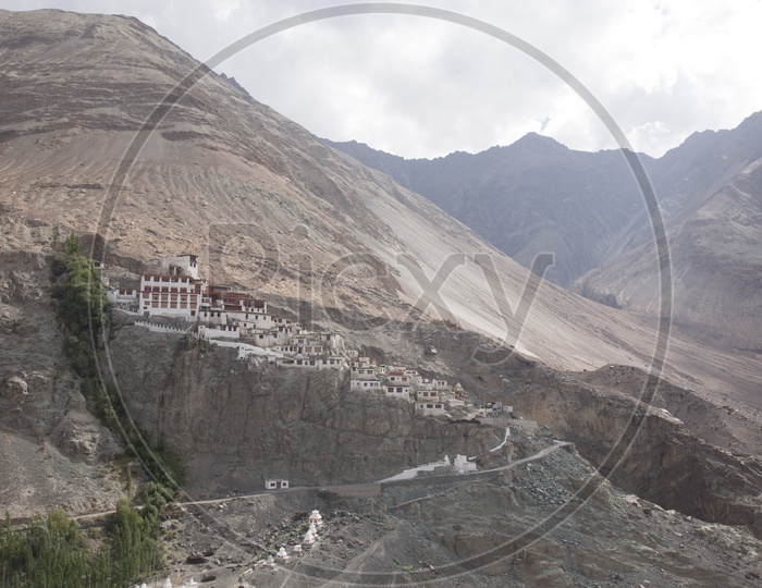Mountains of leh with houses