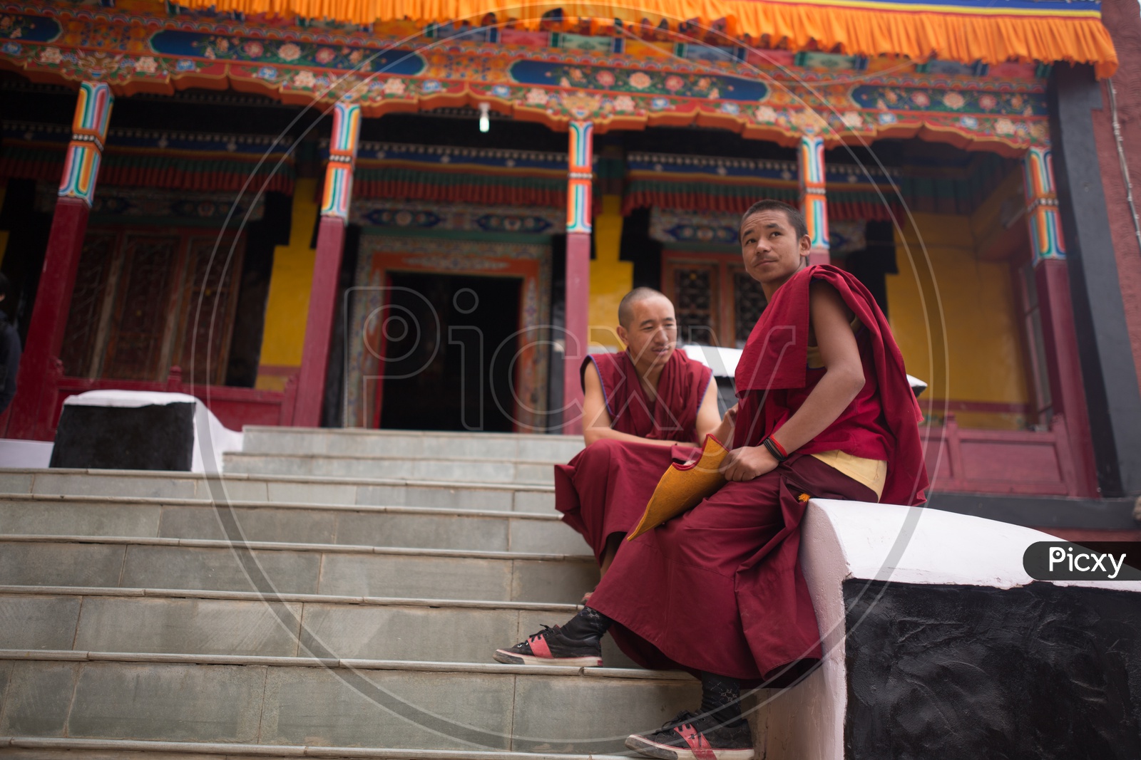 Two Buddhist Monks having a conversation