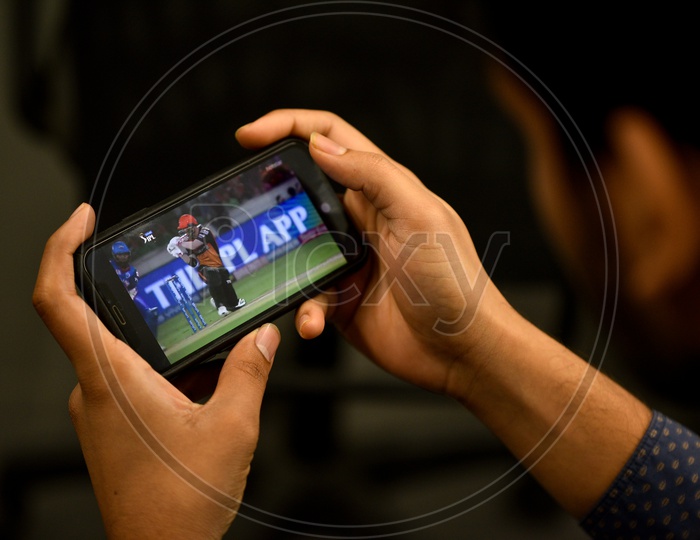 Indian user watching IPL match on Hotstar app in Mobile