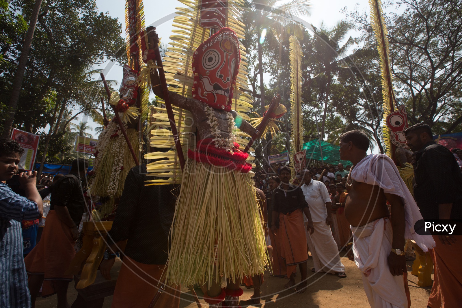 Kerala People Celebrating Theyyam A Traditional  Tribal Ritual Dance Art Form Worshiping   Bhagavatthi Amman