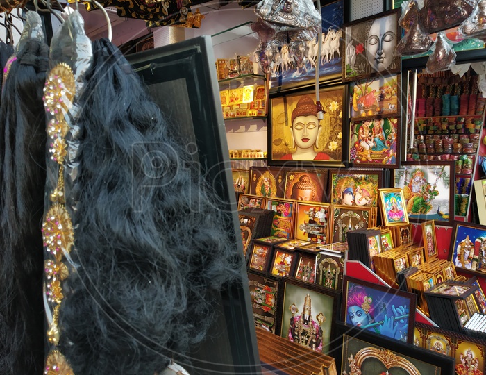 Hindu God Photo Frames Selling In Vendor Shops