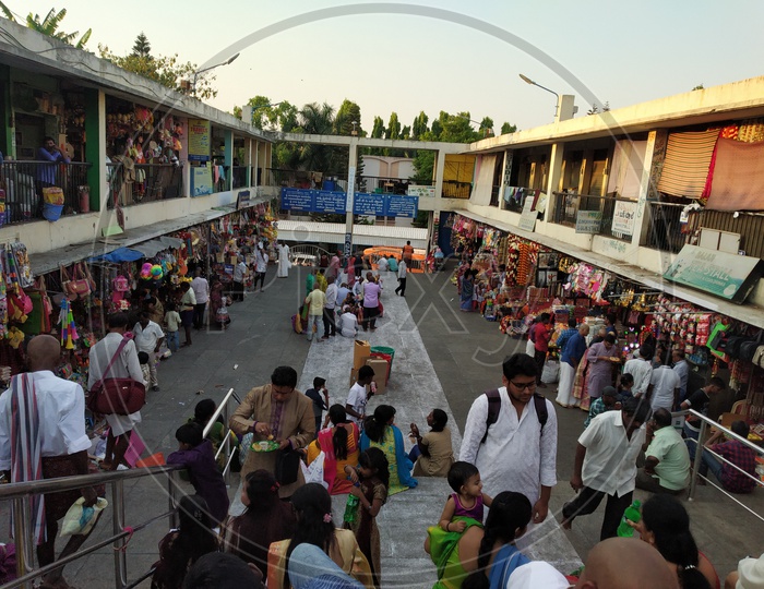 Devotees In Tirumala At Street Vendor Shops
