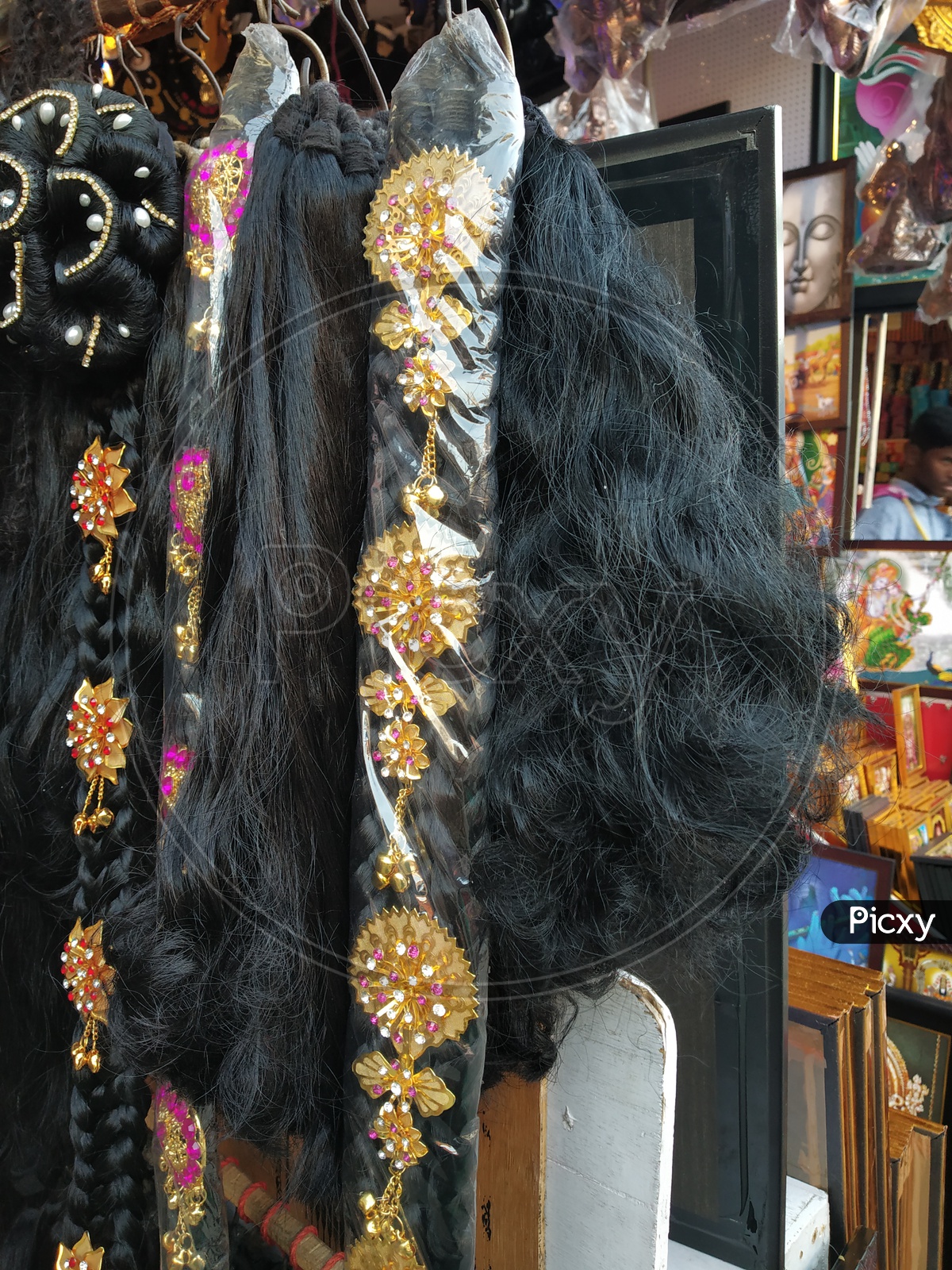 Hair Extension or False Hair Extension or Nylon  Hair Extension  Selling in Shops