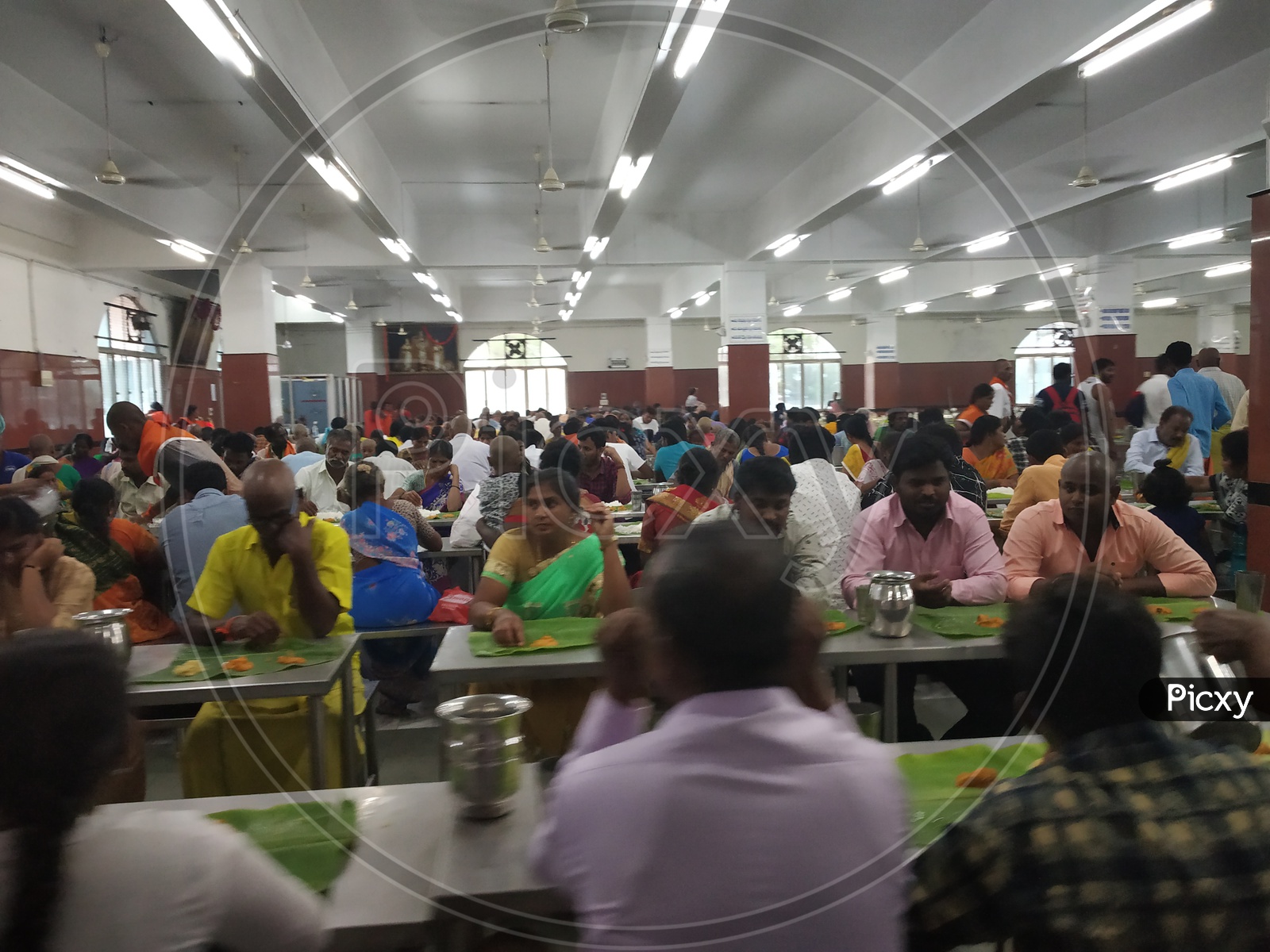 Devotees Having Their Lunch Or Dinner At  Free Meals Scheme Dining Hall In  Tirumala