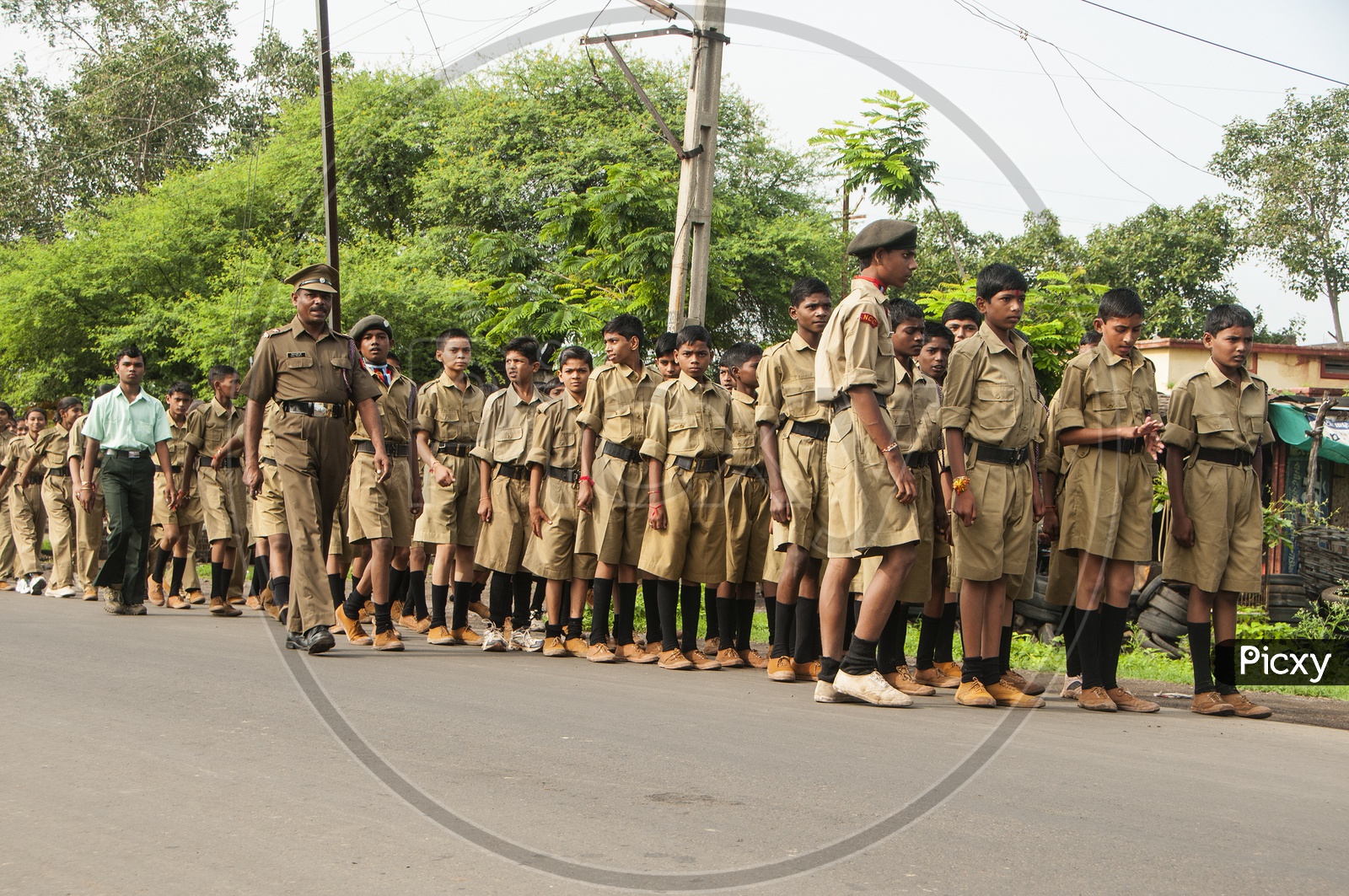 NCC  Cadets School Students   in School Assembly