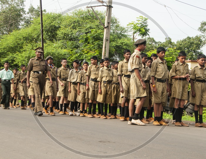 NCC  Cadets School Students   in School Assembly